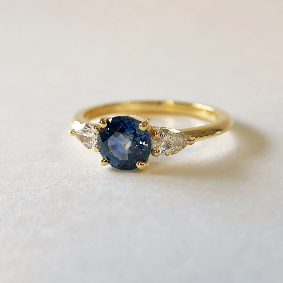 Willow Ring with Montana Sapphire and Diamonds