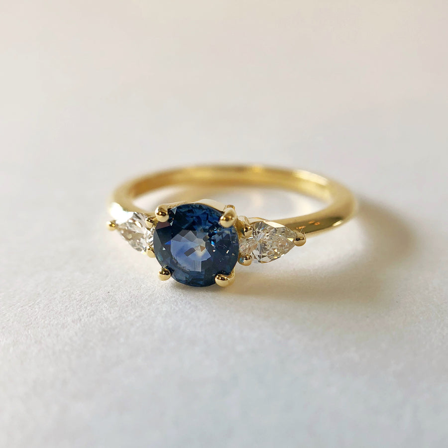 Willow Ring with Montana Sapphire and Diamonds