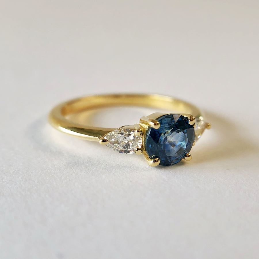 Willow Ring with Montana Sapphire and Diamonds