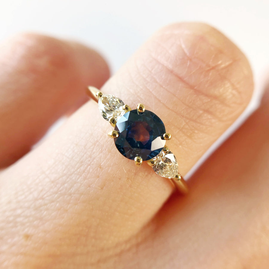 Willow Ring with Montana Sapphire and Diamonds