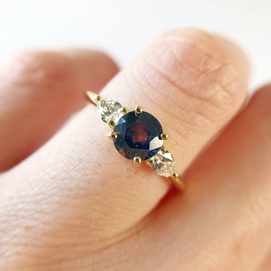 Willow Ring with Montana Sapphire and Diamonds