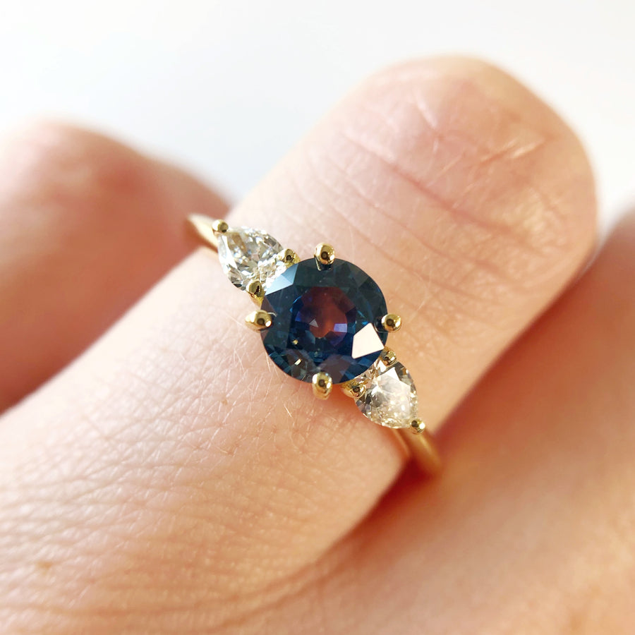 Willow Ring with Montana Sapphire and Diamonds