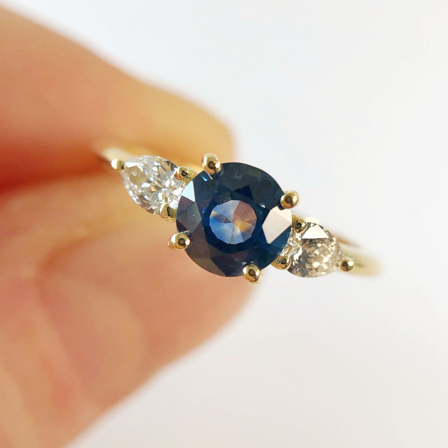 Willow Ring with Montana Sapphire and Diamonds