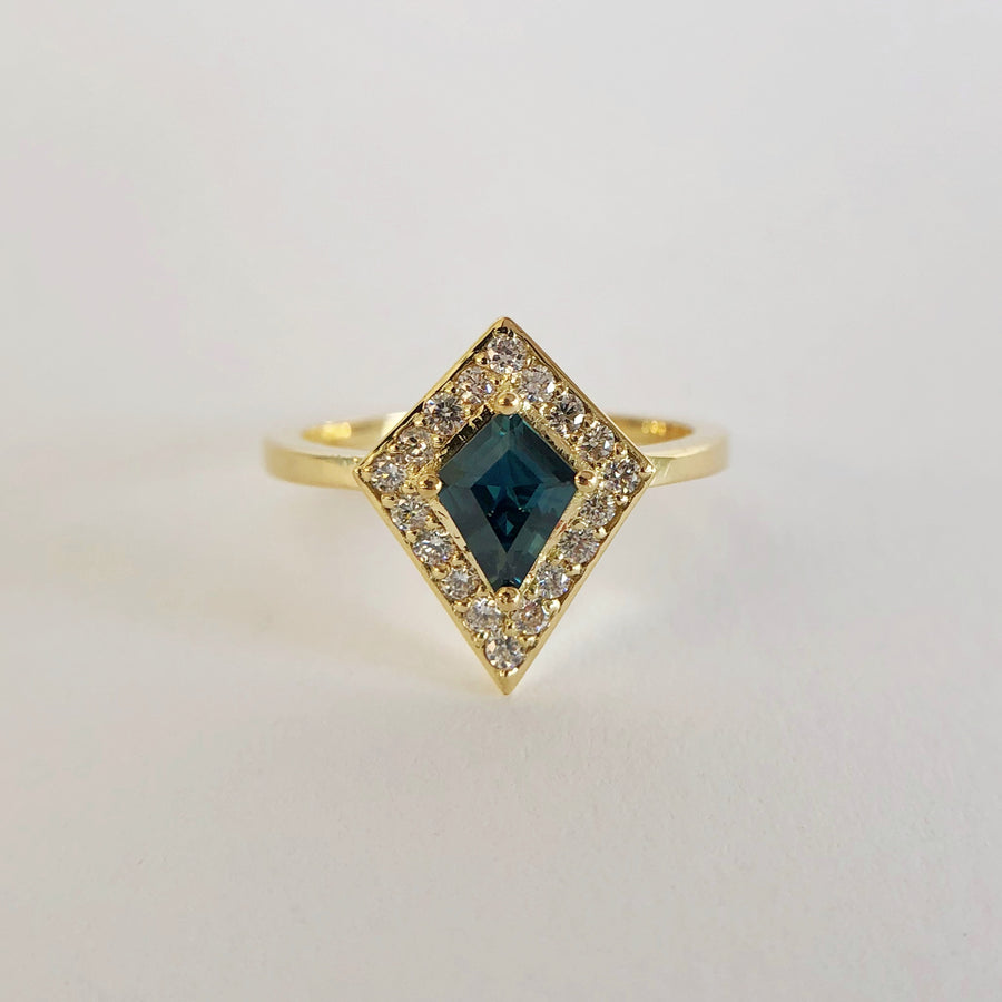 Kite Sapphire and Diamond Ring