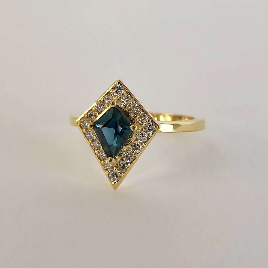 Kite Sapphire and Diamond Ring