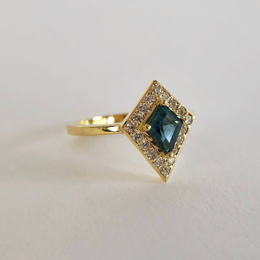 Kite Sapphire and Diamond Ring