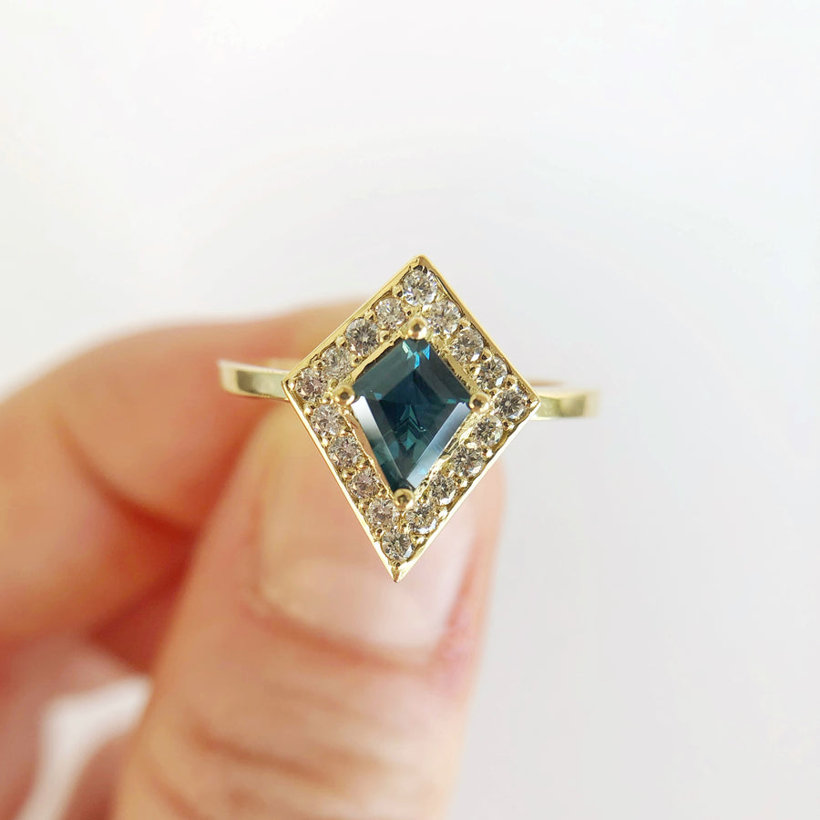 Kite Sapphire and Diamond Ring