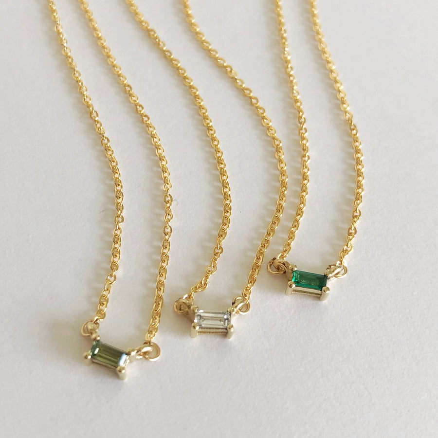 Baguette Diamond Double Hung Necklace