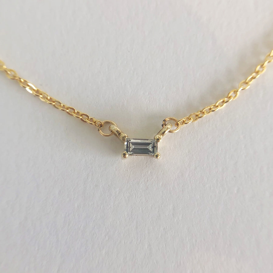 Baguette Diamond Double Hung Necklace