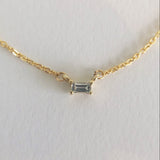 Baguette Double Hung Claw Necklace
