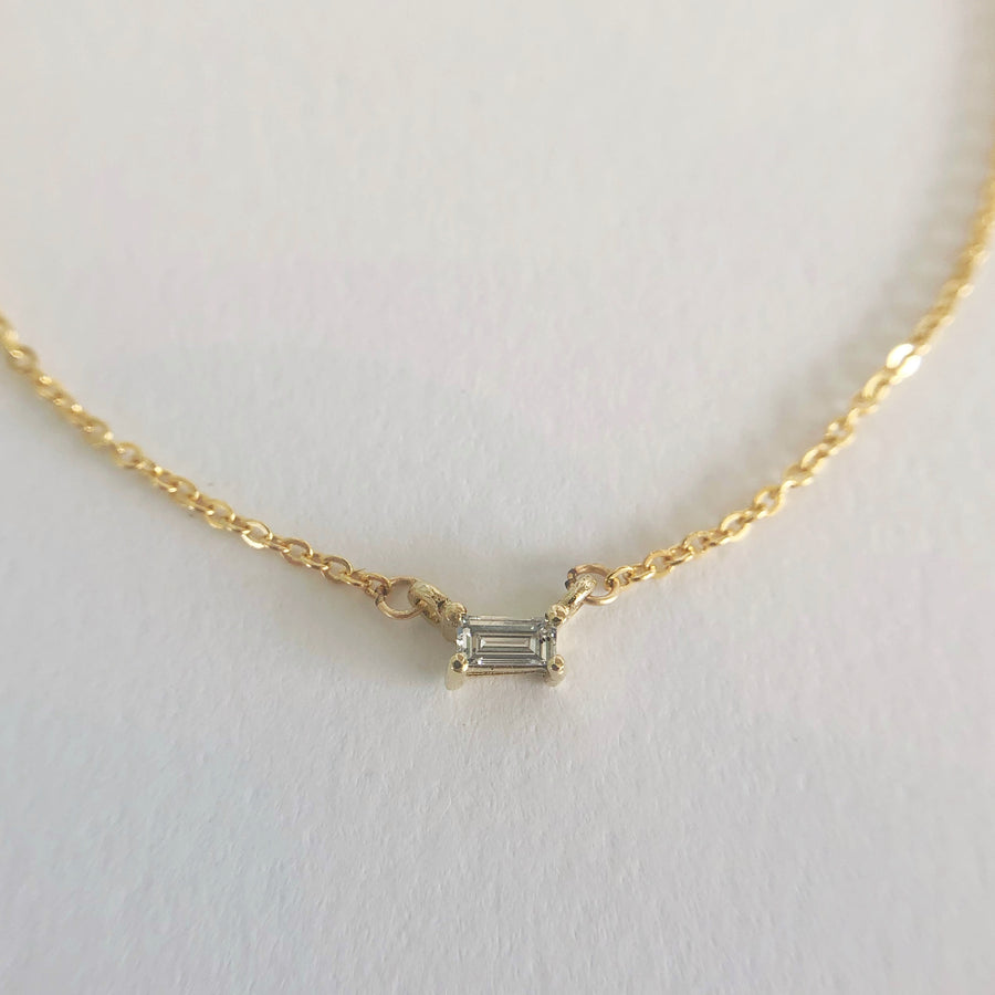 Baguette Diamond Double Hung Necklace