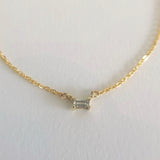 Baguette Double Hung Claw Necklace
