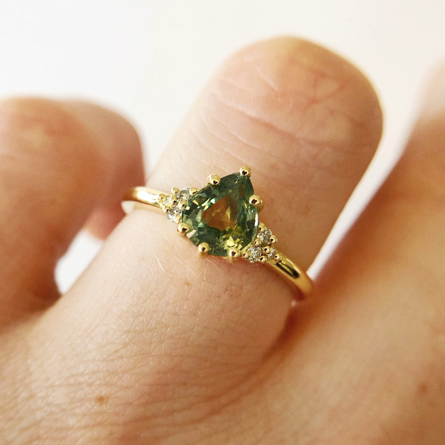 Sadie Pear Parti Sapphire Ring 2 with Diamonds