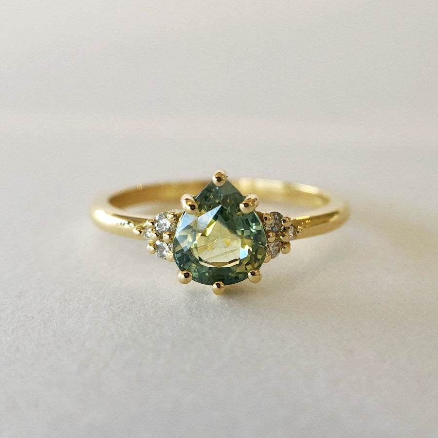 Sadie Pear Parti Sapphire Ring 2 with Diamonds