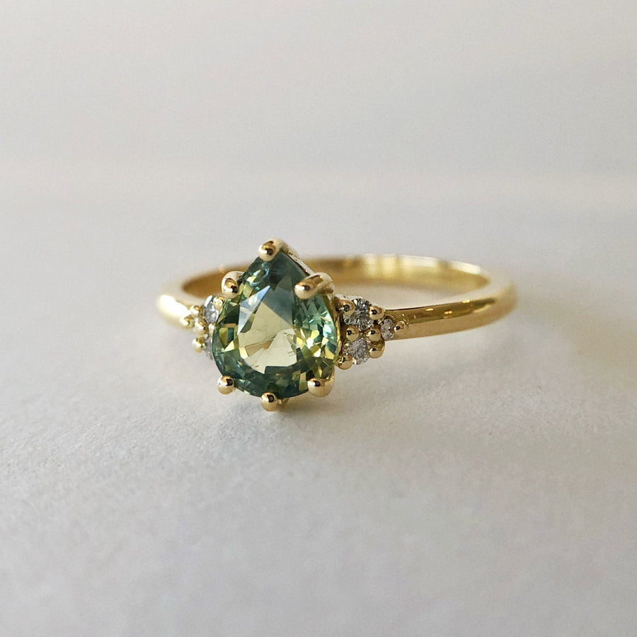 Sadie Pear Parti Sapphire Ring 2 with Diamonds