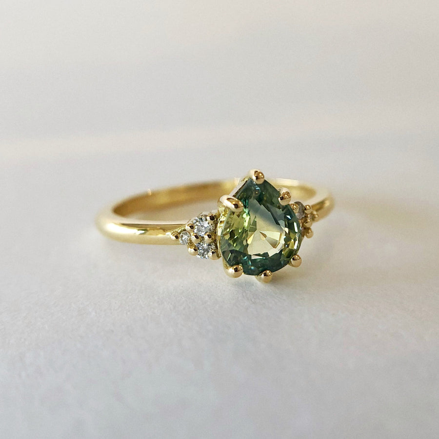 Sadie Pear Parti Sapphire Ring 2 with Diamonds