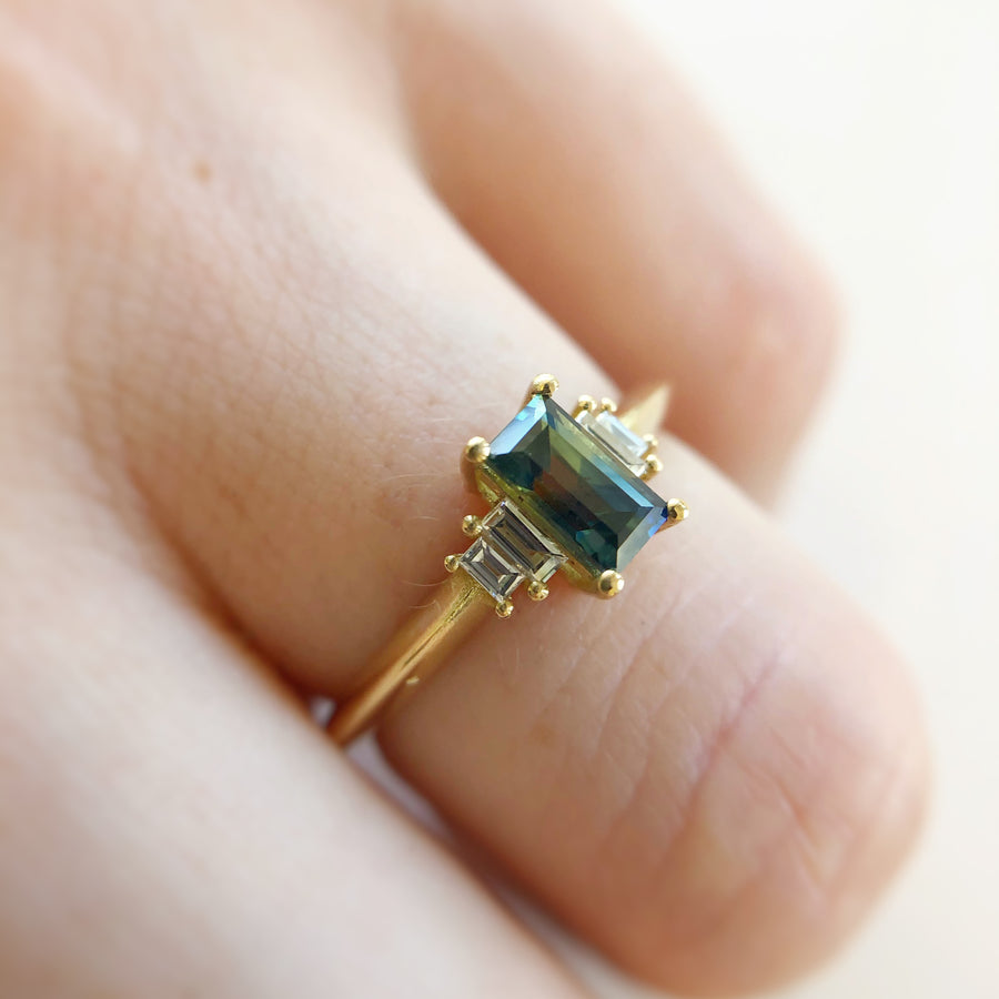 Australian Parti Sapphire II Ring with Diamonds