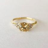 Australian Champagne Zircon w/ Champagne Diamonds Juliet Ring