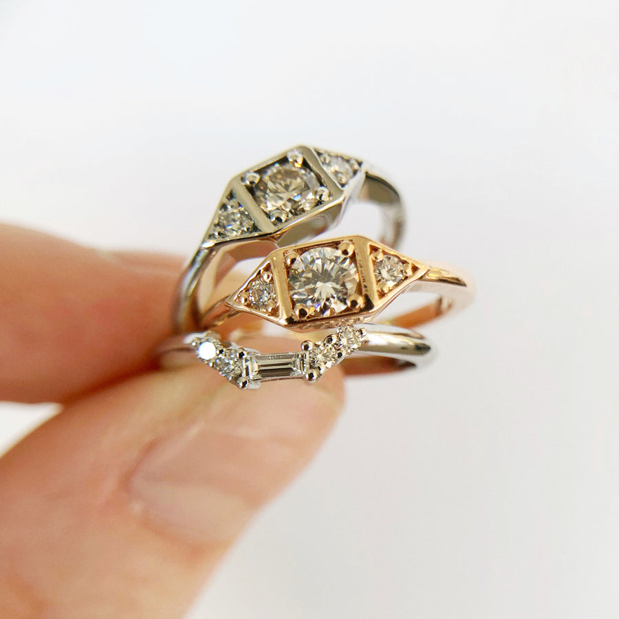 Genevieve Ring with White Diamonds