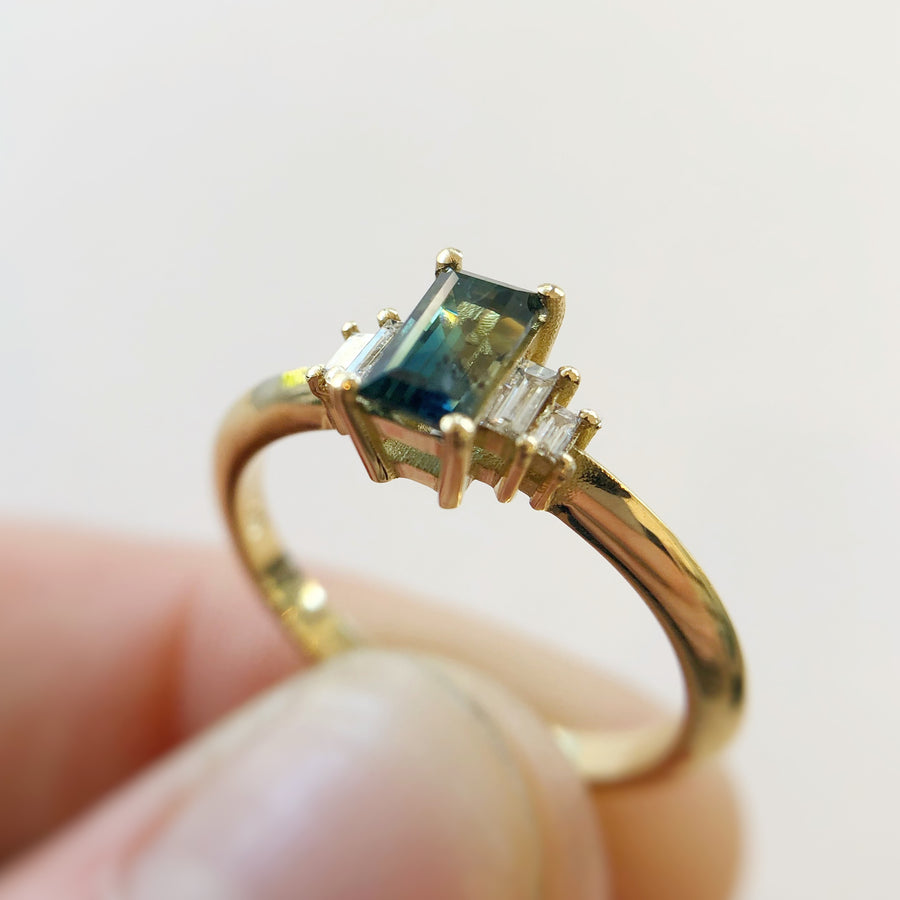 Australian Parti Sapphire II Ring with Diamonds