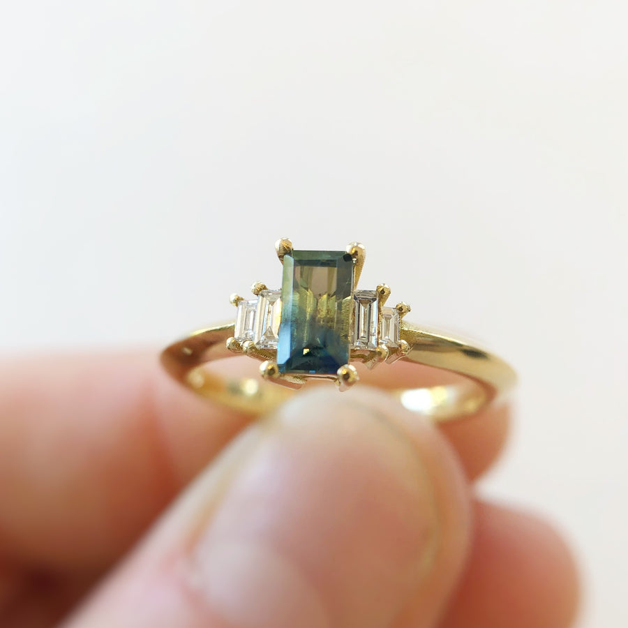Australian Parti Sapphire II Ring with Diamonds