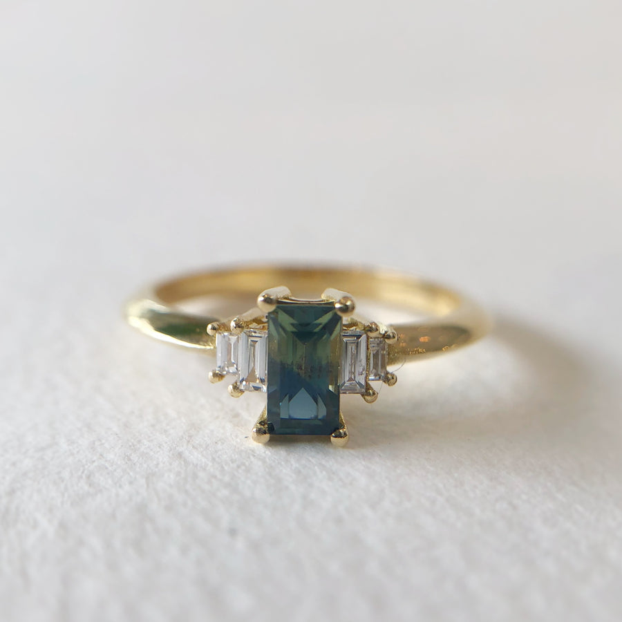 Australian Parti Sapphire II Ring with Diamonds
