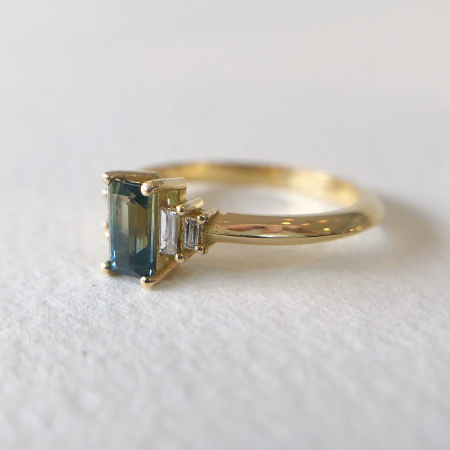 Australian Parti Sapphire II Ring with Diamonds