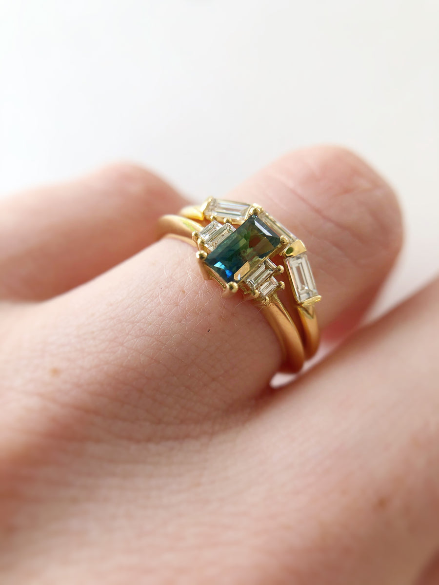 Australian Parti Sapphire II Ring with Diamonds