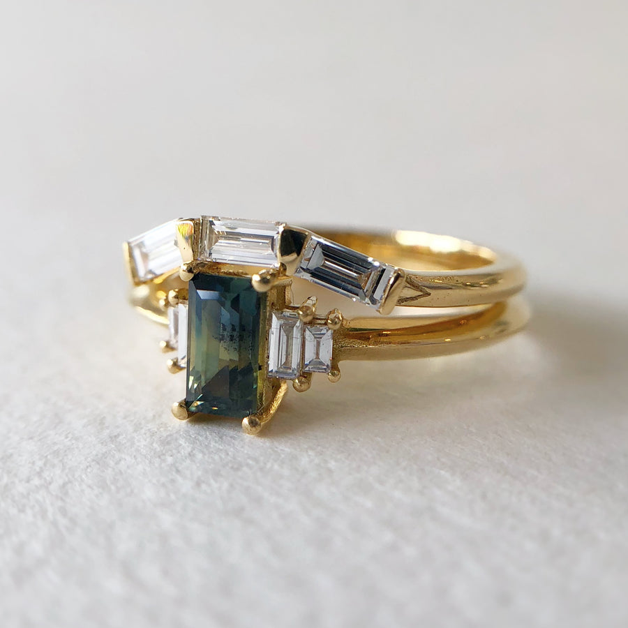 Australian Parti Sapphire II Ring with Diamonds