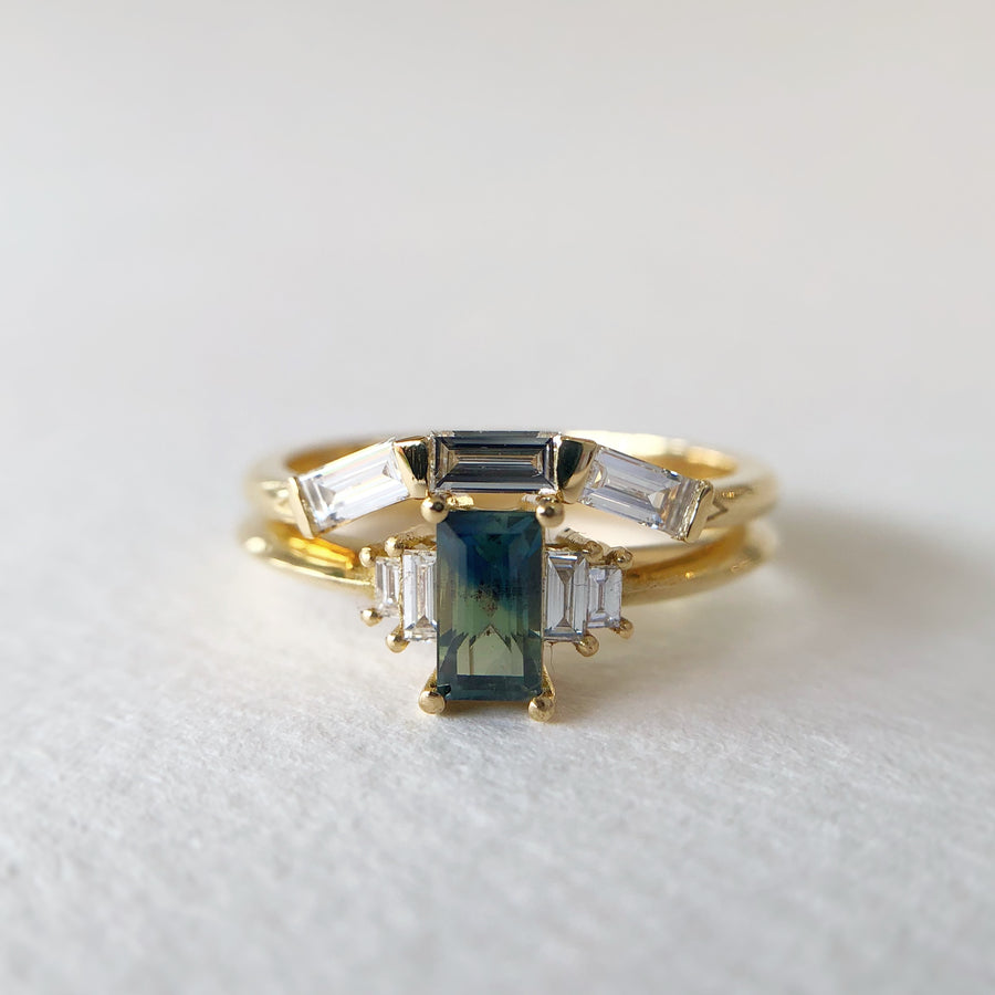 Australian Parti Sapphire II Ring with Diamonds