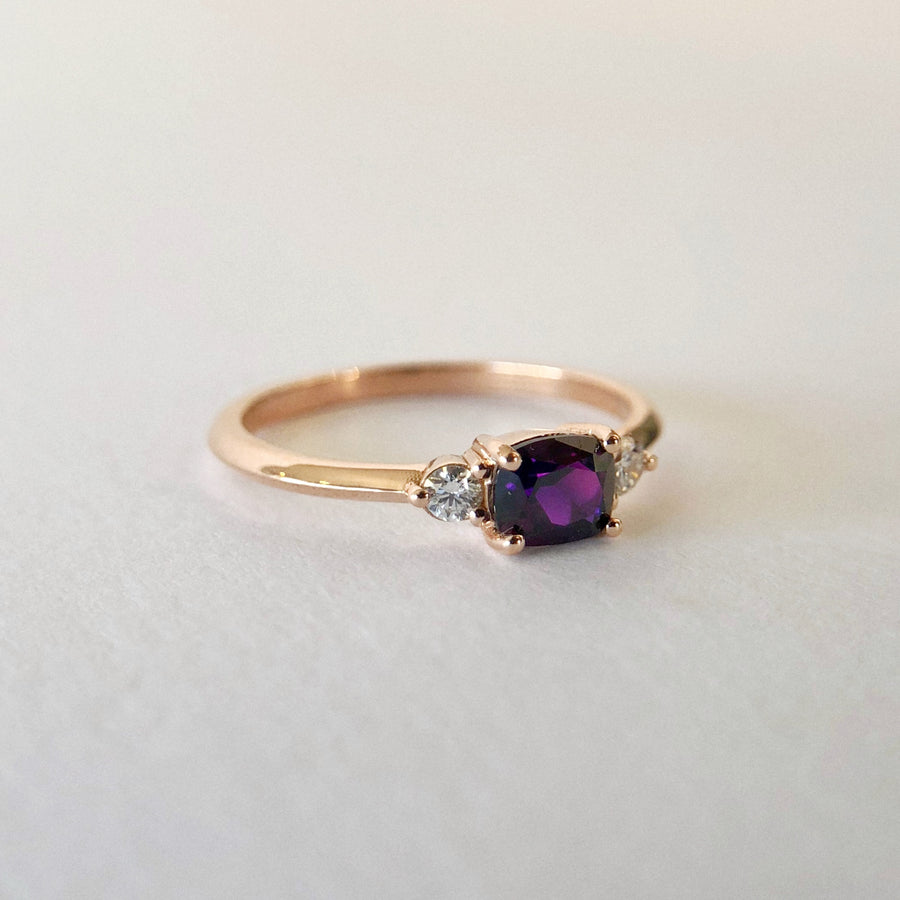 Magenta Sapphire Ring with Diamonds