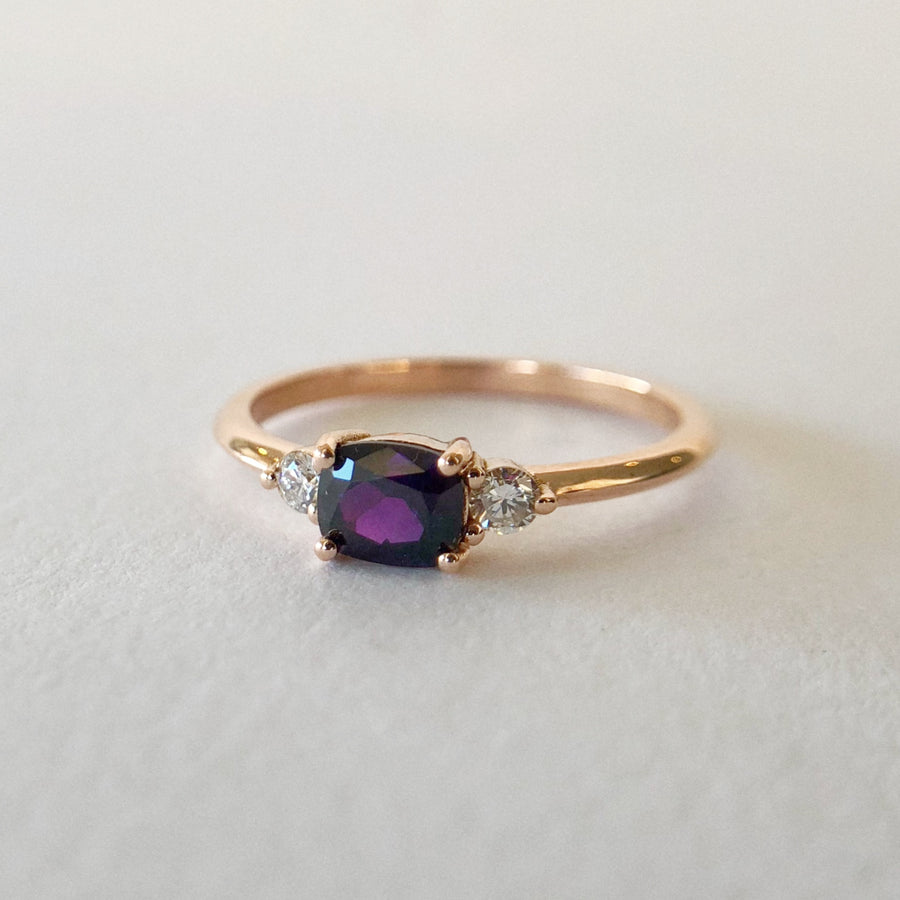 Magenta Sapphire Ring with Diamonds