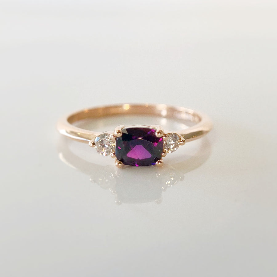 Magenta Sapphire Ring with Diamonds