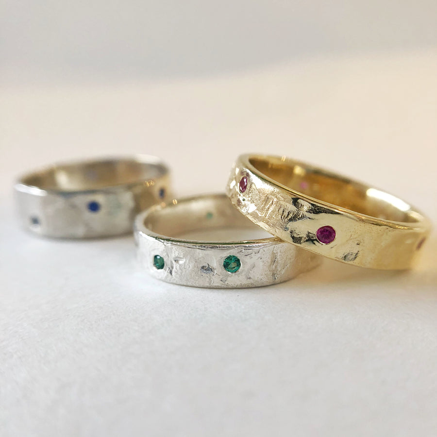 Merri Ring Silver with Gemstones