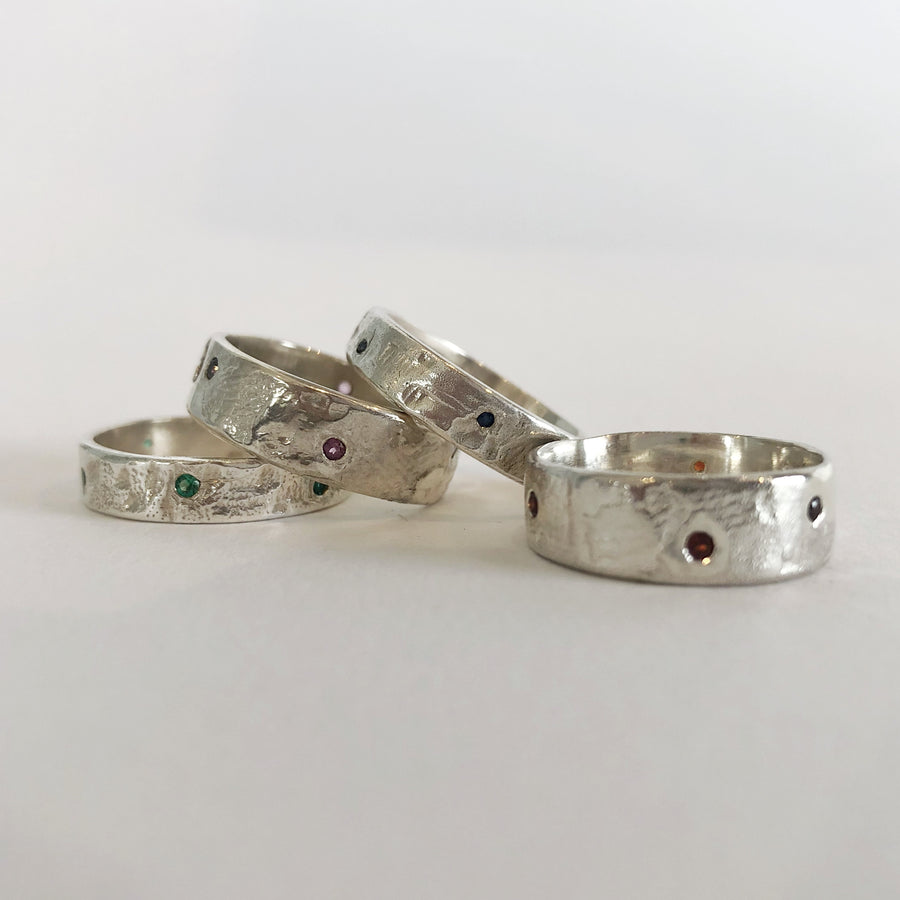 Merri Ring Silver with Gemstones