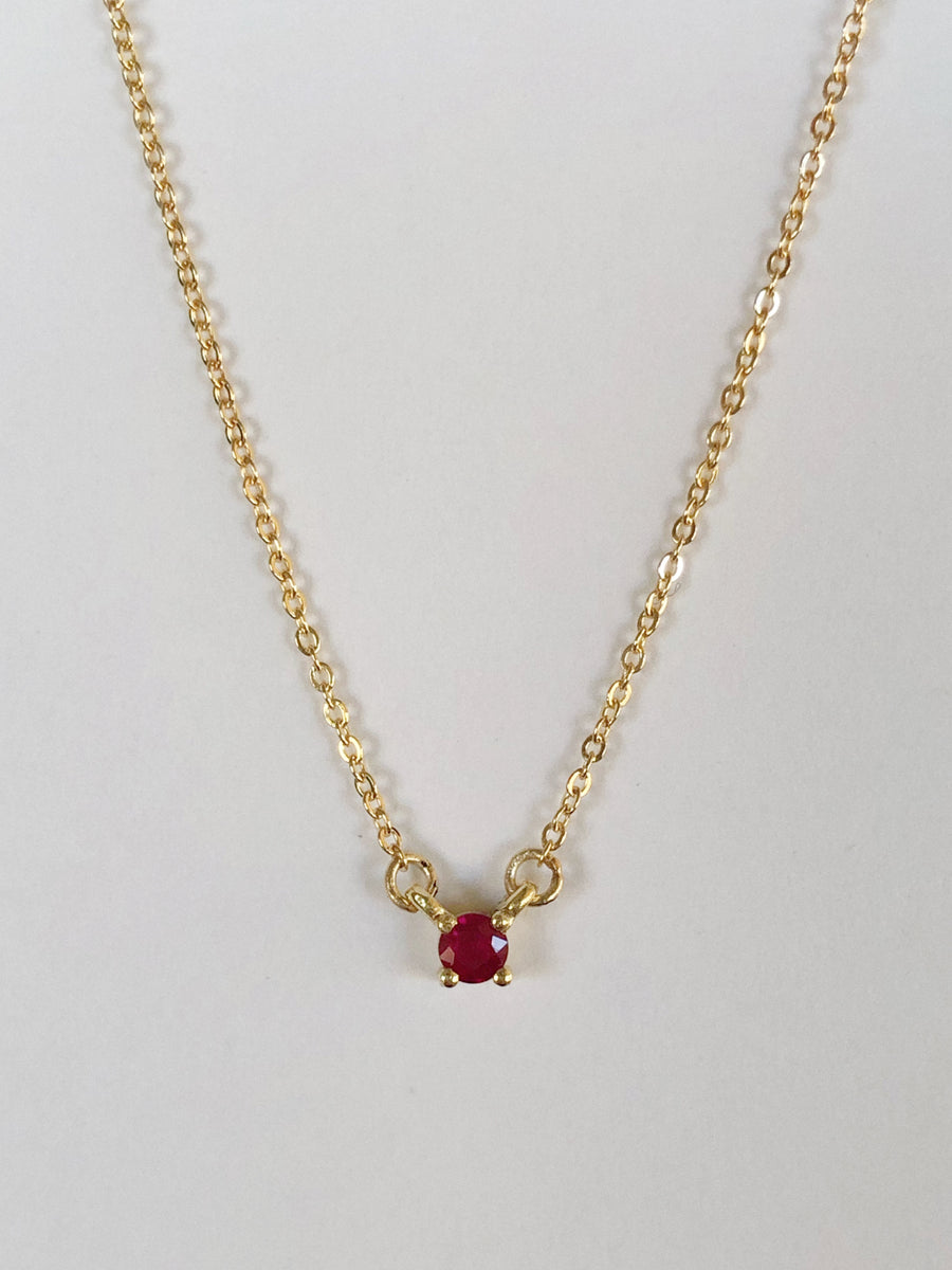 Ruby Double Hung Claw Necklace