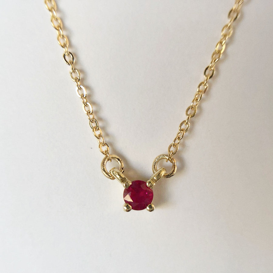 Ruby Double Hung Claw Necklace