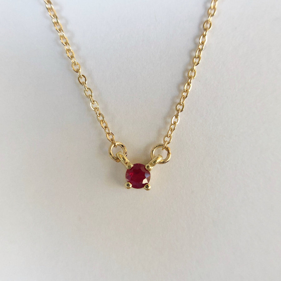 Ruby Double Hung Claw Necklace