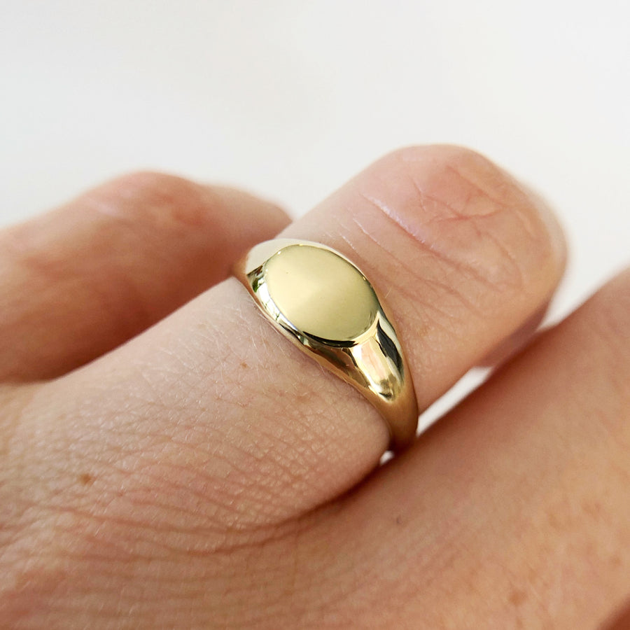 Small Sideways Oval Signet Ring