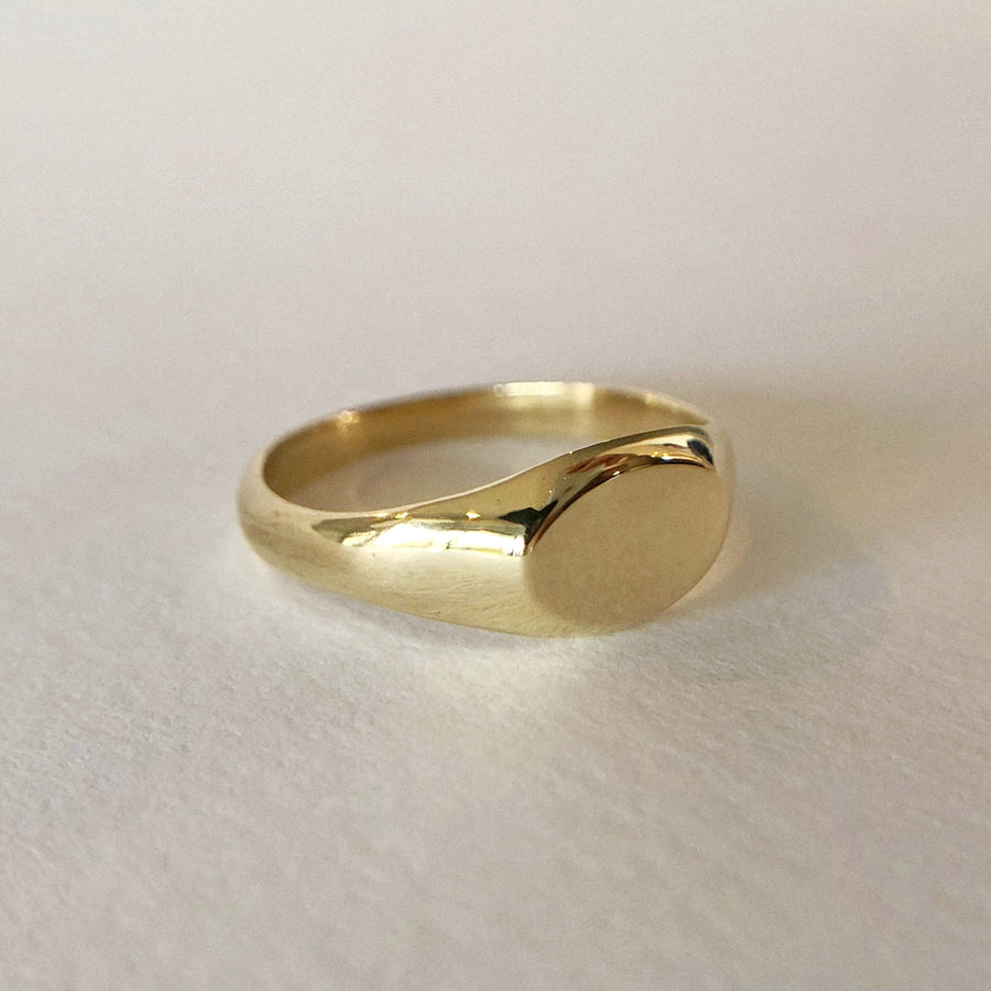 Small Sideways Oval Signet Ring
