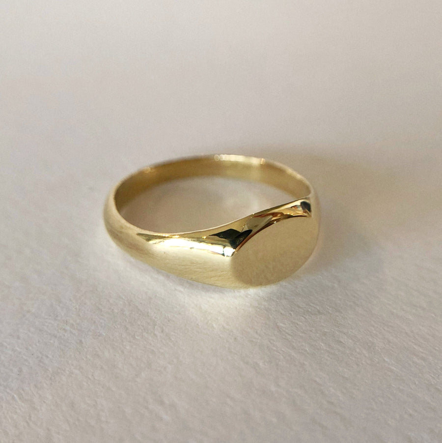 Small Sideways Oval Signet Ring