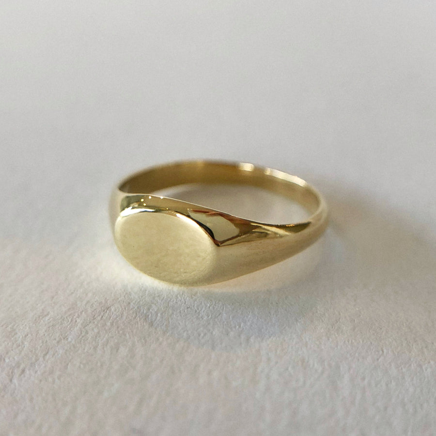 Small Sideways Oval Signet Ring