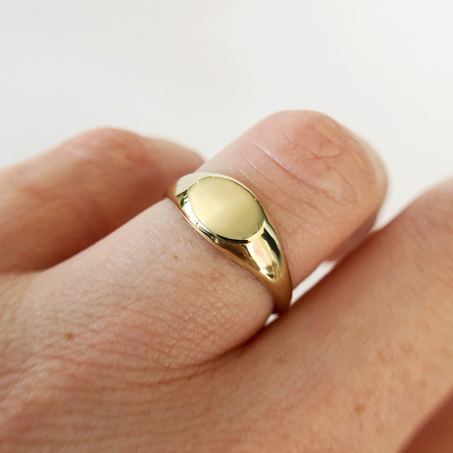 Small Sideways Oval Signet Ring