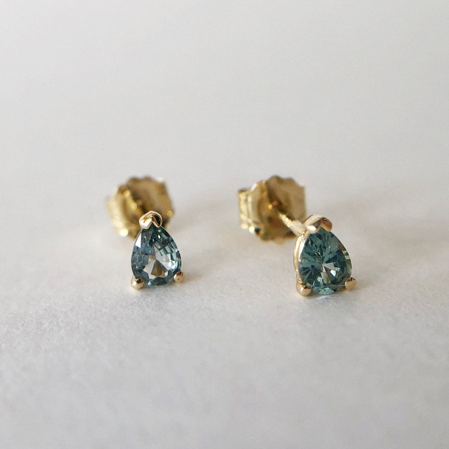 Pear Sapphire Studs