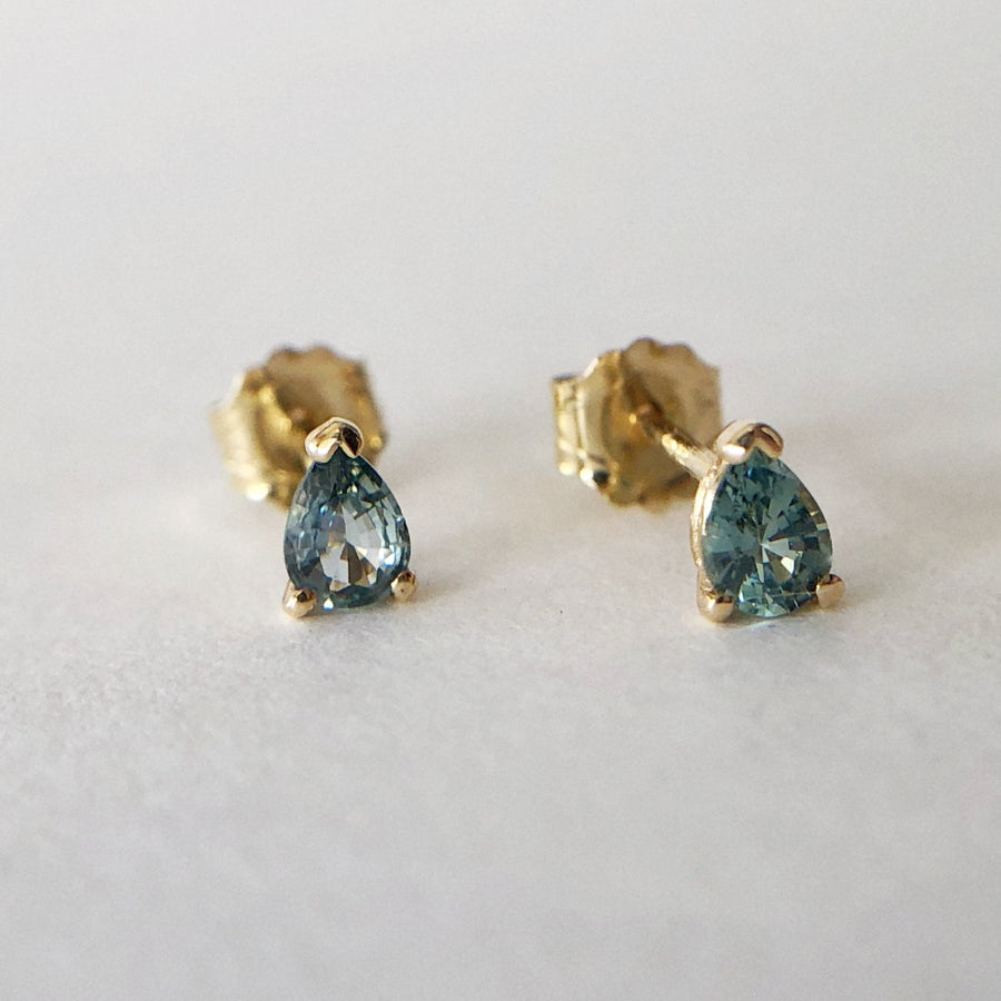 Pear Sapphire Studs