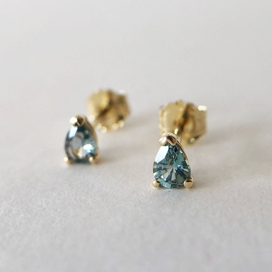 Pear Sapphire Studs