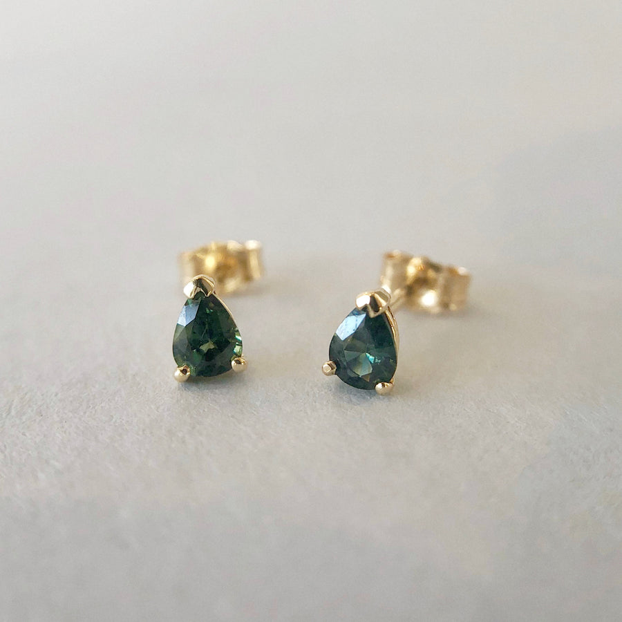 Pear Sapphire Studs