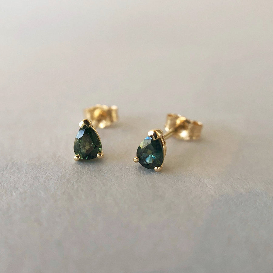 Pear Sapphire Studs