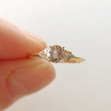 Petite Juliet Ring with Peach Pink Sapphire in Yellow Gold
