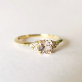 Petite Juliet Ring with Peach Pink Sapphire in Yellow Gold